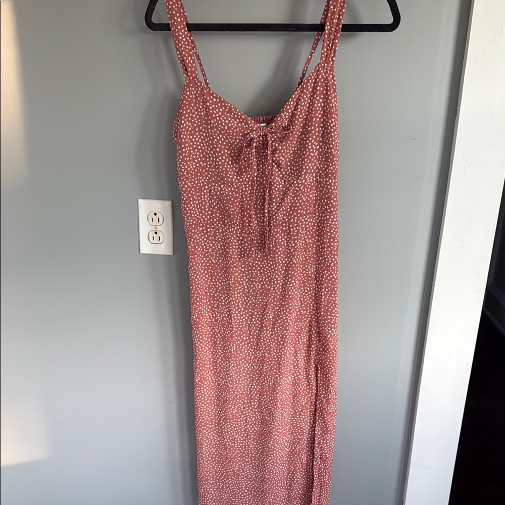 Abercrombie Pink Polka Dot Midi Dress